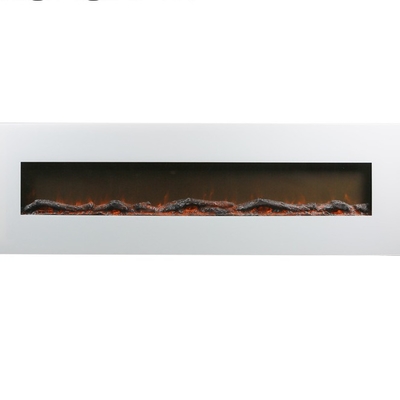 128cm length White Ultra clear Painted Glass pure orange Flame decorative Electric Fireplace Wall mount install
